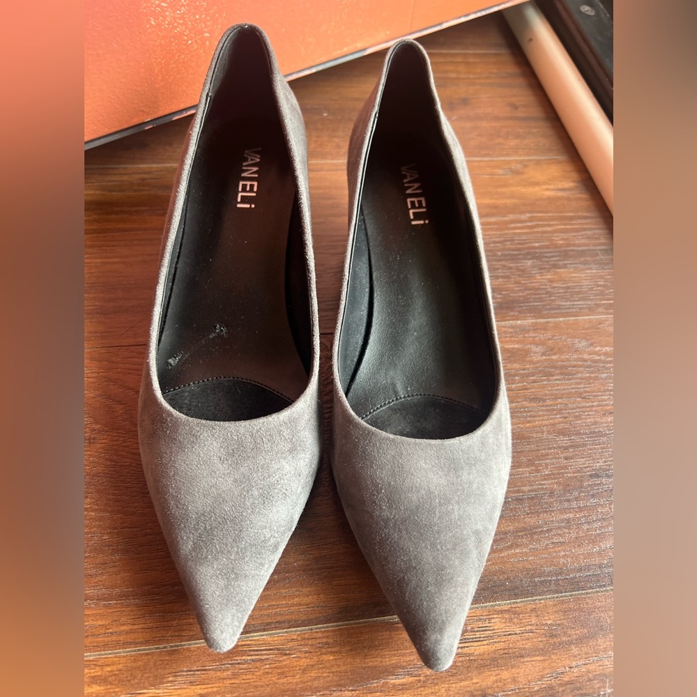 Vaneli Women's Charcoal Suede Heels